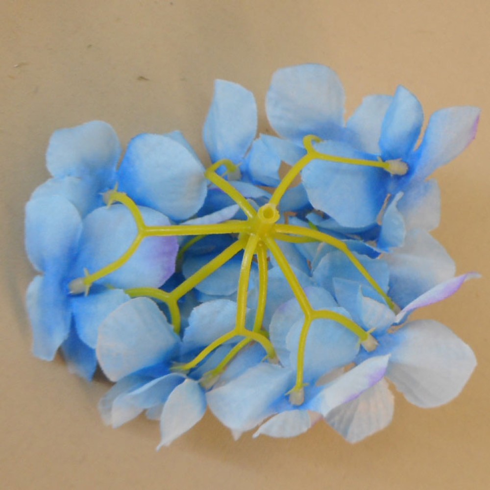 Artificial Hydrangeas Blue Heads Only 11cm | Silk Flowers
